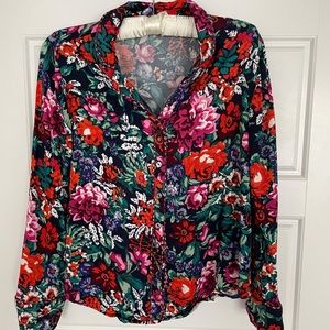 Anthropologie floreat floral silk pajama top